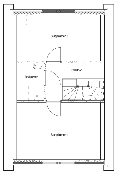 Plattegrond verdieping woningtype Gent
