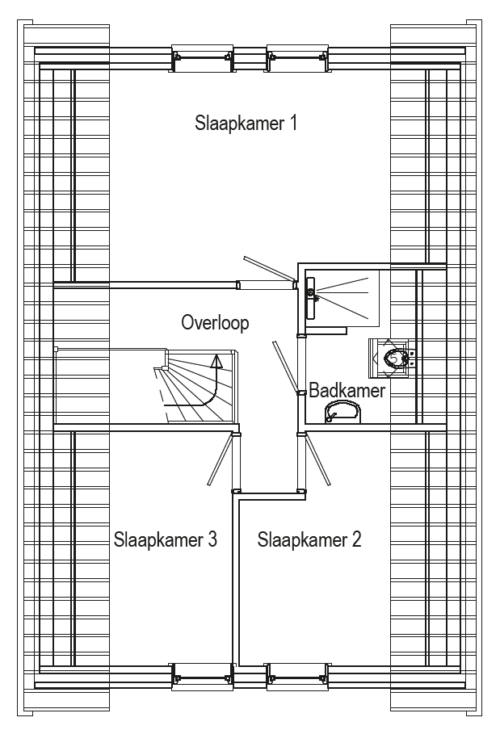 Plattegrond verdieping woningtype Gent